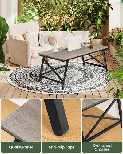 Miniatura 5 de CHOEZON Mesa auxiliar plegable de 41.3 pulgadas con hebillas de seguridad, mesa de centro baja, mesa de piso portátil, para sentarse en el suelo