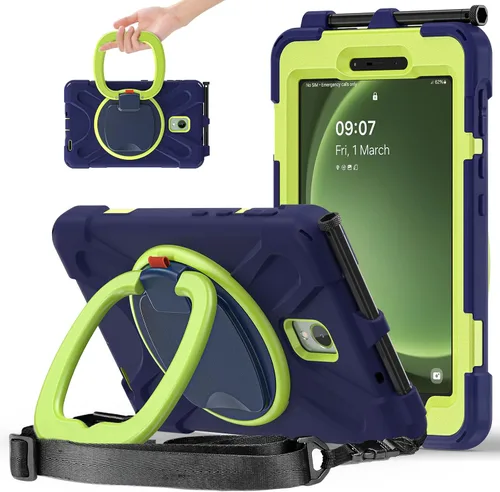 Miniatura 25 de 360 Rotation Case for Galaxy Tab ActivePro/Tab Active4 Pro/Active 5 Pro 10.1" Sturdy Cover Rotate Ring Stand Shoulder Carrying Strap Hand Strap