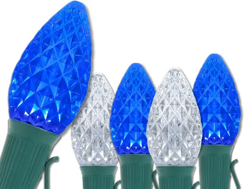 Miniatura 21 de Wintergreen Lighting C7 OptiCore - Luces de Navidad comerciales – Bombillas LED resistentes en cable verde (100 luces, 100 pies, verde/blanco frío)
