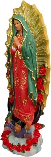 Miniatura 5 de Estatuas de Virgen de Guadalupe de 10 pulgadas, estatua de Virgen María de Guadalupe, estatua grande de resina de Virgencita María Colorido