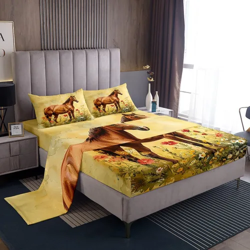 Miniatura 24 de Erosebridal Happy Camping - Juego de sábanas tamaño individual para niños, diseño de animales del bosque del bosque, para bebés, niños y niñas