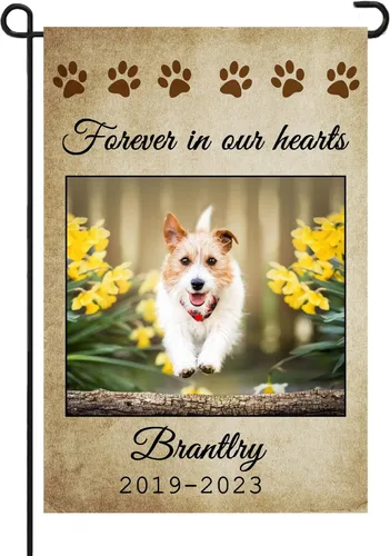 Miniatura 16 de Bandera conmemorativa personalizada para perros, banderas personalizadas con nombre de foto de mascota perdida, conmemoración para perros, Bandera