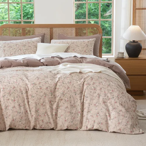 Miniatura 20 de Jane yre Funda de Edredón Queen de Flores de Microfibra Cepillada 3 Piezas Juego de Ropa de Cama Floral Queen Estilo Jardín Patrón Floral Azul Funda