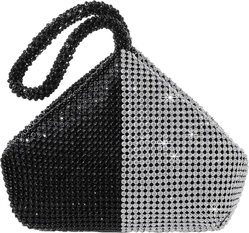 Miniatura 11 de BABEYOND - Bolso de mano con diamantes de imitación para mujer, con diseño brillante de triángulo, para fiesta de los años 1920, graduación, boda