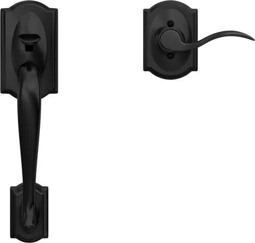 Miniatura 6 de SCHLAGE FE285 622 Acc CAM LH Juego de Manijas Mitad Inferior, Moldura Interior Camelot, Negro Mate
