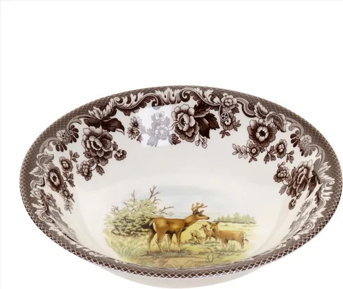 Miniatura 9 de Spode Woodland American Wildlife Ascot - Cuenco para cereales, diseño de bisonte, cuenco de loza fina de 8 pulgadas para cereales, ensaladas