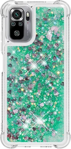 Miniatura 99 de Glitter Sparkle Moving Quicksand Flowing Cover para Xiaomi Redmi Note 10S Bling Liquid Clear Star Heart Silicona Bumper Funda transparente de goma a