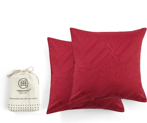 Miniatura 13 de Threadmill Funda de almohada de algodón de 18 x 18 pulgadas, juego de 2 fundas de cojín cuadradas decorativas de algodón con diseño de hiedra