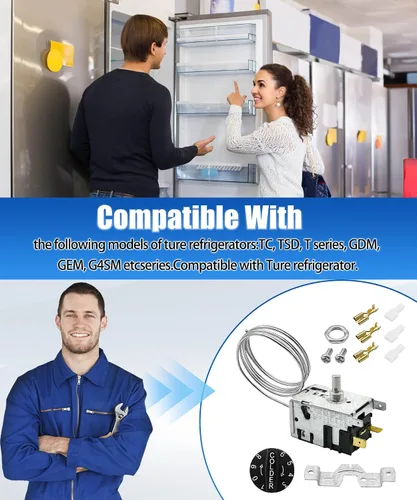 Miniatura 4 de 077B6856 Kit de controlador de temperatura para refrigerador compatible con True 988284/800382, repuesto para 077b, 800306 461387, TC, TSD, serie T