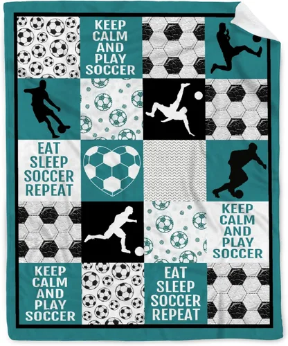 Miniatura 11 de Manta de fútbol para niñas, regalos de fútbol para niñas y niños, manta de franela de forro polar suave y cálida para niñas, regalos de fútbol