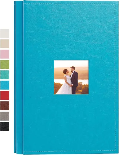 Miniatura 42 de potricher Álbum de fotos pequeño de 4 x 6 pulgadas, 200 fotos, cubierta de cuero, libro de fotos con 200 bolsillos horizontales para familia, boda