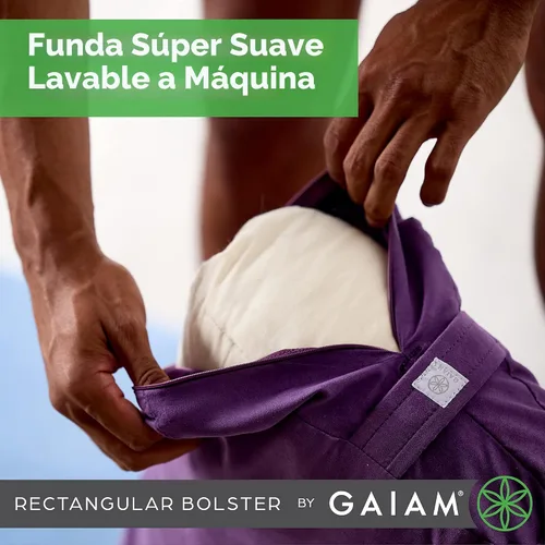 Miniatura 5 de Almohada Gaiam redonda para yoga, cojín suave para meditación, masaje y soporte de espalda, relleno de algodón transpirable, funda de microfibra
