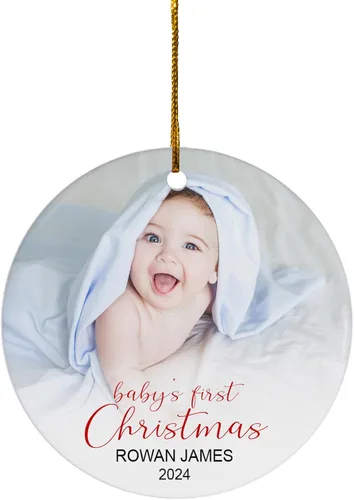 Miniatura 19 de FLOCHIL Adorno personalizado para la primera Navidad del bebé 2024 para niña, adorno personalizado de primera Navidad para bebés 2024 con nombre