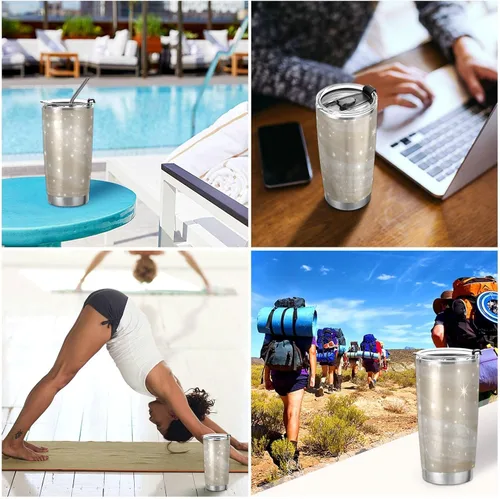 Miniatura 7 de Fake Glitter Marble White Stainless Steel bottle with straw with Lid and Straw leak proof coffee travel mug for travel leakproof vacuum insulated