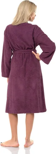 Miniatura 2 de TowelSelections Terry bata de baño tipo kimono de algodón turco, fabricada en Turquía, para mujer