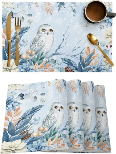 Miniatura 49 de Juego de 4 manteles individuales Boho de otoño, calabazas de acuarela para Acción de Gracias, resistentes al calor, lavables, para mesa, manteles
