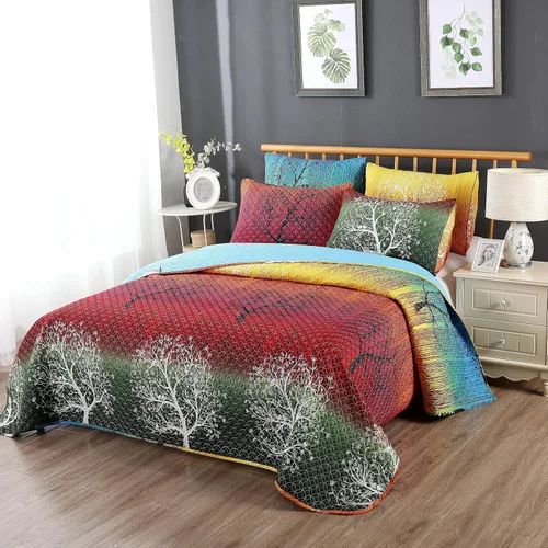 Miniatura 2 de Swanson Beddings Juego de colcha de árbol de arco iris: edredón y una funda de almohada (individual)