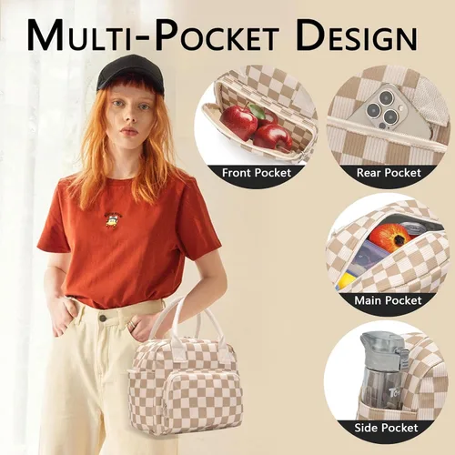 Miniatura 3 de Lunch Bag for Women Girls, Cute Insulated Reusable Lunch Box Leakproof Lunch Boxes Portable Lunch Tote Bag Cooler Bag