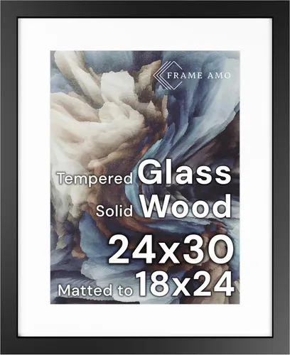 Miniatura 151 de Frame Amo Marco de póster de madera maciza de 13 x 19 pulgadas, color natural, tapete blanco para imagen de 11 x 17 pulgadas, parte frontal
