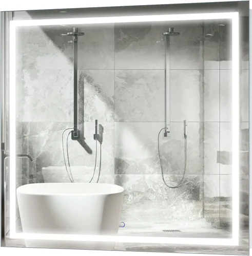Miniatura 8 de Krugg Espejo de baño LED cuadrado de 24 x 24 pulgadas Espejo de tocador iluminado incluye atenuador y desempañador Montaje en pared vertical u
