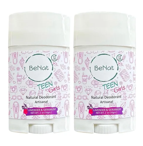 Miniatura 8 de BeNat Paquete de 2 desodorantes naturales para niños y adolescentes, 100% natural, sin aluminio, sin carcinógenos, desodorante para niños y niñas