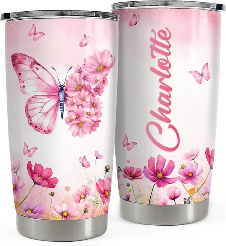 Miniatura 14 de SANDJEST Vaso personalizado de abeja con girasol de miel de 20oz 30oz con tapa, regalo para mujeres, niñas, hija, hermana, amantes de los animales