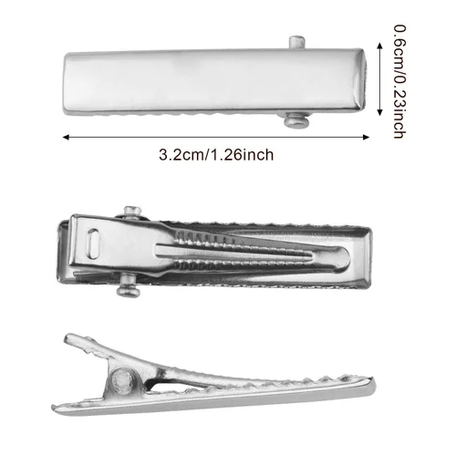 Miniatura 4 de 200 pinzas para el cabello de metal de cocodrilo, pinzas de pelo de pico de pato para hacer lazos, horquillas de una sola punta, horquillas de metal