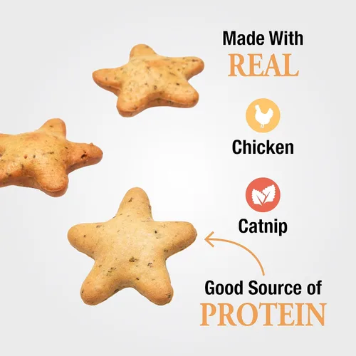 Miniatura 4 de Good 'n' Tasty Spinning Stars - Golosina para gatos, 3.2 onzas, regalo 2 en 1 y juguete hecho con pollo real, hígado de pollo y hierba gatera