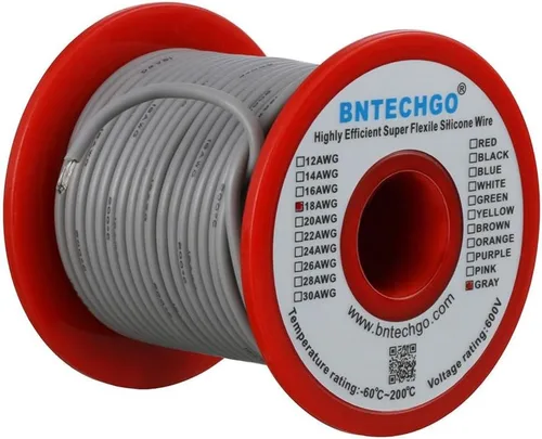 Miniatura 49 de BNTECHGO Carrete de alambre de silicona de calibre 16, rojo de 25 pies y negro, 25 pies, 2 cables separados, alambre de cobre estañado flexible