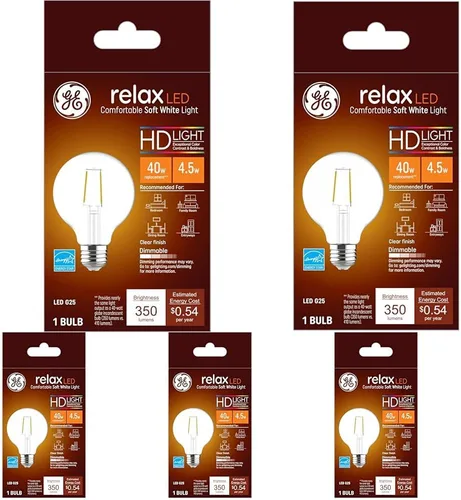 Miniatura 13 de GE Bombillas Relax HD Blanca Suave 60W ST19 (paquete de 2)