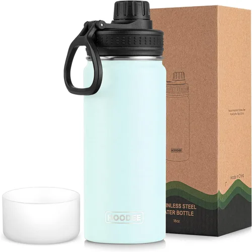 Miniatura 62 de koodee Insulated Water Bottle, 32 oz Stainless Steel Double Wall Vacuum Wide Mouth Sport Bottle with Leakproof Spout Lid (Navy)