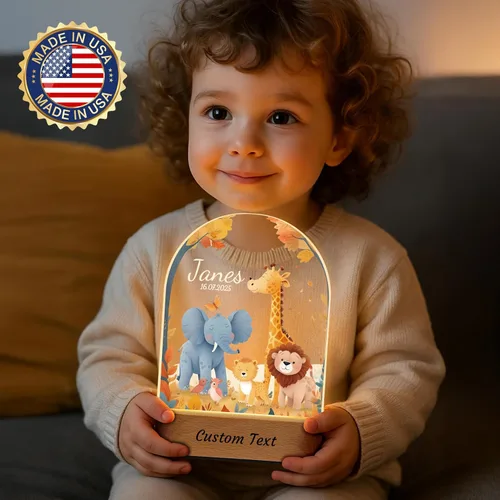 Miniatura 2 de Luz nocturna personalizada para niños pequeños, luz LED con nombre personalizado, baby shower, recién nacido, regalos de cumpleaños para recién