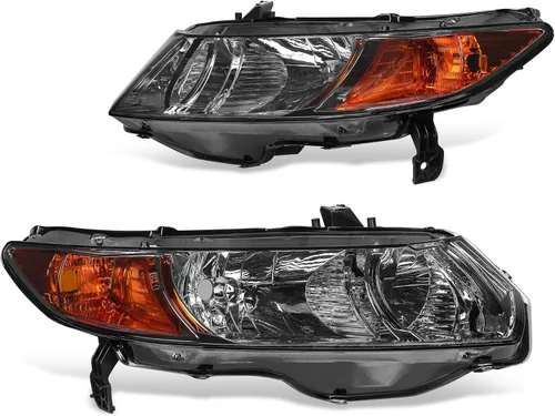 DWVO - Conjunto de faros delanteros compatible con Honda Civic 2006, 2007, 2008, 2009, 2010, 2011 Coupé de 2 puertas, carcasa cromada, reflector