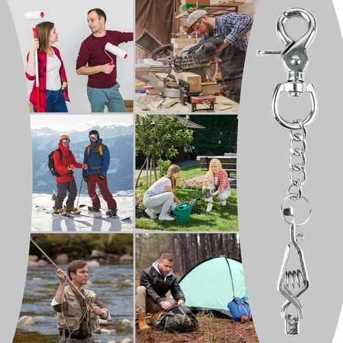Miniatura 7 de MELOTOUGH Pinza de guante de metal para guantes de trabajo, clips de guantes de acero resistente para tácticas, esquí, campamento, actividades al