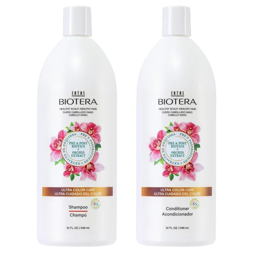 Biotera Ultra Color Care - Juego de champú y acondicionador para cabello tratado con colores vivos, protege y extiende la vitalidad con extracto de