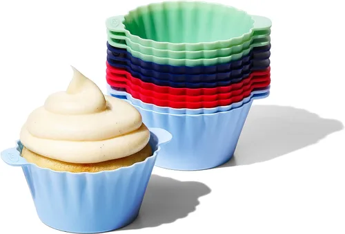 OXO Good Grips - Tazas de silicona para hornear, paquete de 12, reutilizables, sin BPA, aptas para lavavajillas, antiadherentes, grado alimenticio,