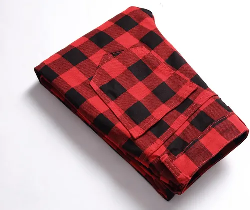 Miniatura 200 de Baylvn - Pantalones de mezclilla entallados y estampados para hombre con corte recto