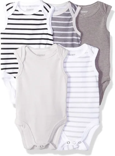 Miniatura 13 de Hanes Body unisex para bebé, Ultimate Flexy sin mangas para niños y niñas, paquete de 5