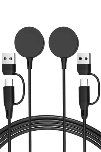 Miniatura 10 de Cargador USB C/A 2 en 1 compatible con Samsung Galaxy Watch 8/8 Classic /7/6/6 Classic/5 Pro/5/4/3/FE/Ultra 2025/2024/Active 1/2 Cable magnético