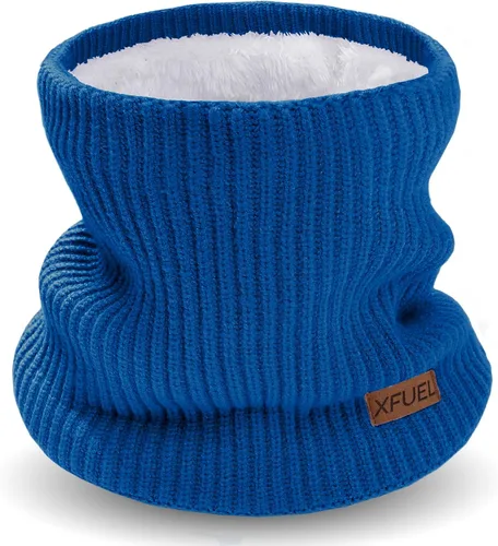 Miniatura 15 de Calentador de cuello para niños, polaina de cuello de invierno tejida, bufanda infinita con forro polar para niños y niñas, máscara de esquí
