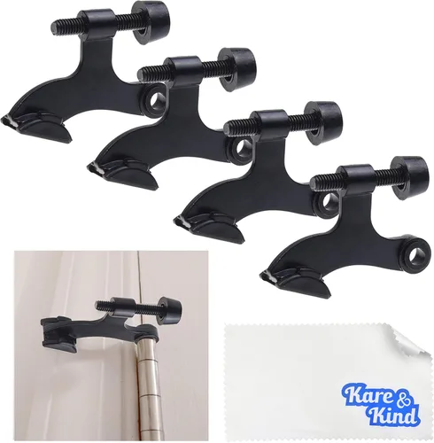 Miniatura 7 de Kare & Kind 4 topes de puerta con bisagra de níquel, topes de puerta para bisagra, con puntas protectoras para parachoques, fáciles de instalar