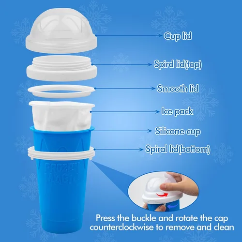 Miniatura 3 de 3 piezas vasos para hacer granizados, tazas mágicas DIY de batidos congelados rápidos para batidos de leche caseros, máquina para hacer helados