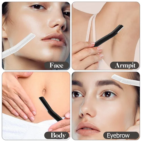 Miniatura 2 de Maquinilla de afeitar para cejas, rasuradora facial Dermaplane para mujer, afeitadora de cejas (8 unidades), eliminación de pelusa de melocotón