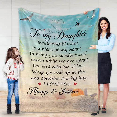 Miniatura 8 de Regalos para hija de mamá y papá – Manta con texto en inglés "To My Daughter", regalo pensado para el día de la madre, cumpleaños o graduación