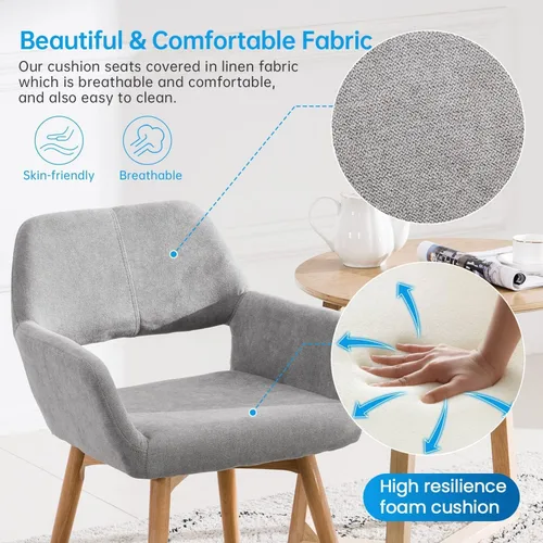 Miniatura 6 de Sillas modernas para comedor con patas de madera maciza, para sala, comedor