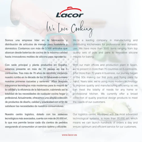 Miniatura 7 de Lacor - 61363 – Rallador de cocina con recipiente de acero inoxidable, incluye recipiente para alimentos de 8.5 fl oz, 4 lados de corte: fino