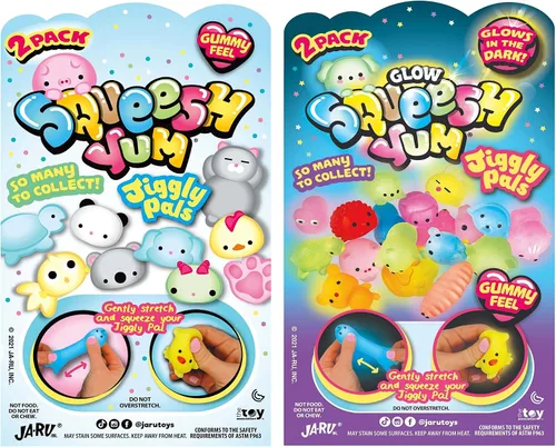 Miniatura 7 de JA-RU Mini animales Mochi (paquete de 6, 12 piezas en total) - Mini Mochi Squishy Juguetes para niños, juguete sensorial para aliviar el estrés