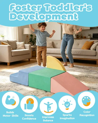 Miniatura 5 de DTRK Juguetes de escalada para niños pequeños de 1 a 3 años, 6 piezas de bloques de escalada de espuma para niños pequeños, escalador de esquina