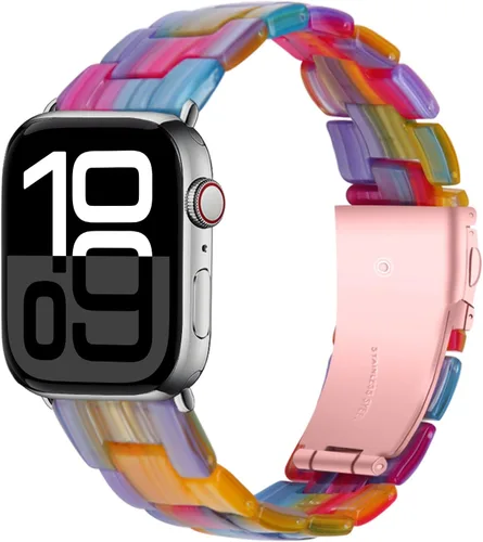 Miniatura 20 de Miimall Women Resin Bands for Apple Watch Series 10 9 8 7 6 5 4 3 2 1 Ultra SE Colorful Dressy Cute Classy Lightweight Comfort 38mm 40mm 41mm 42mm