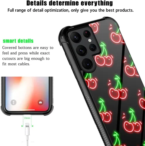 Miniatura 6 de ZHEGAILIAN Funda compatible con Samsung Galaxy S22 Ultra, patrón trasero negro con esquinas que absorben los golpes, diseño de TPU suave, funda